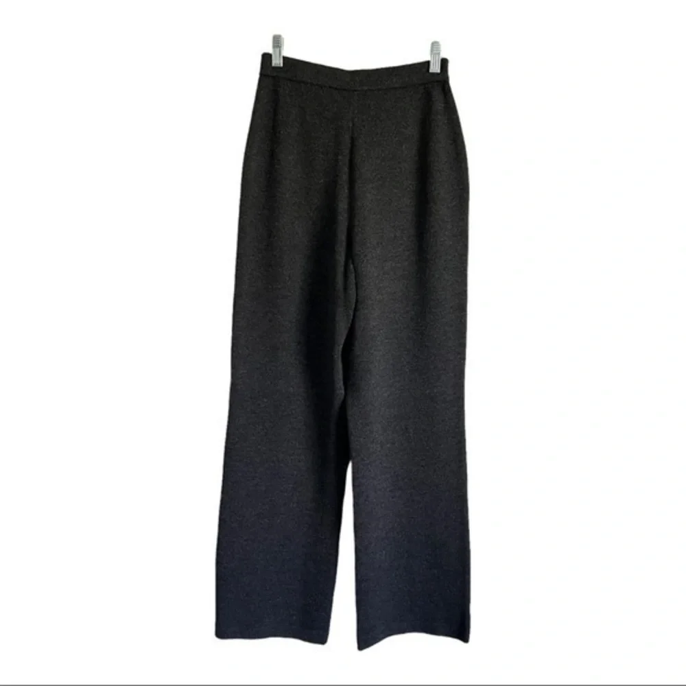 St John Collection by Marie Gray Boucle Slub Knit Heather Grey pant Size 4
